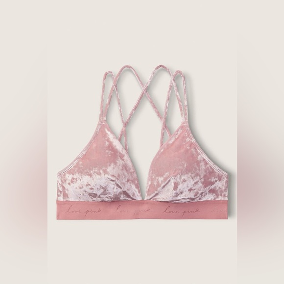 🌴Women’s PINK Victoria’s Secret Unlined Velvet Bralette - Picture 3 of 10